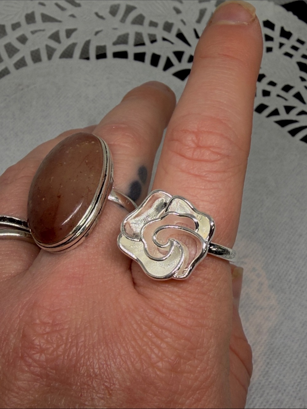 925 Sterling Silver Romantic Rose Ring Filigree Floral Sz 8